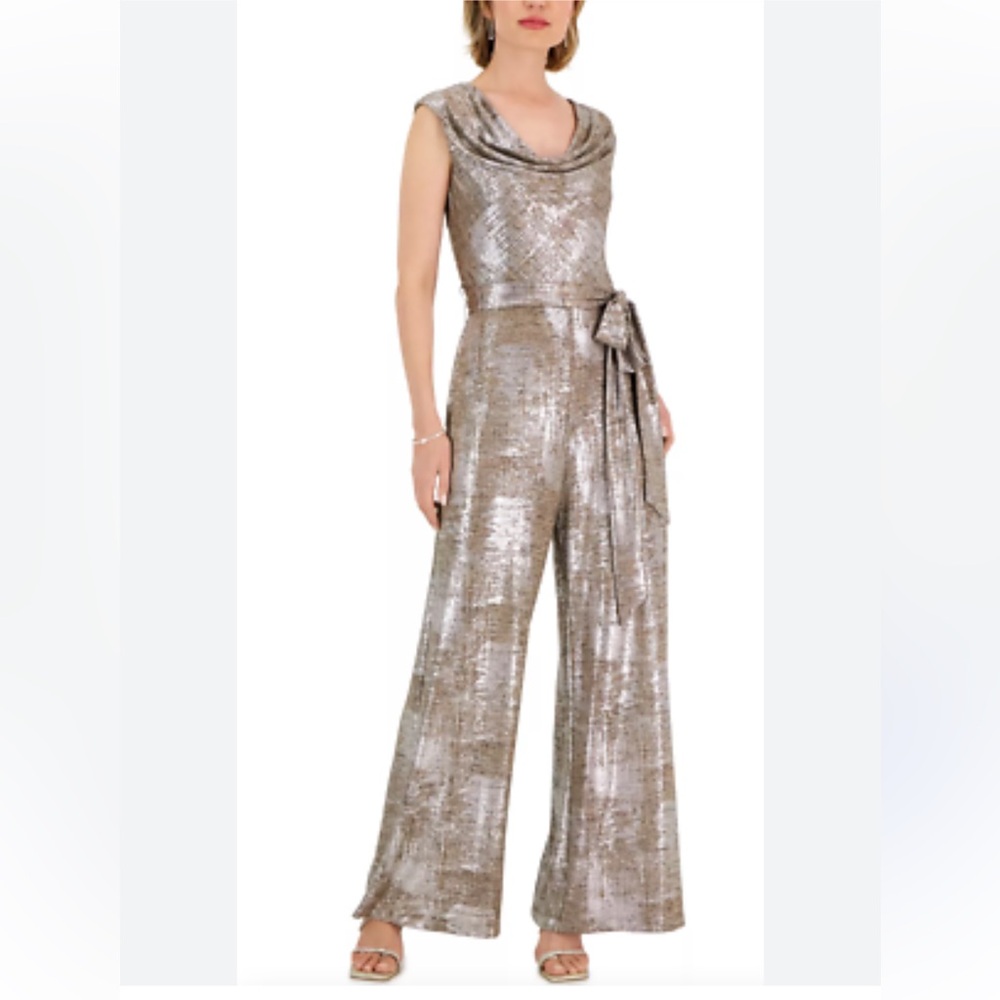 Roz & Ali Shimmering Metallic Jumpsuit